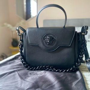 La Medusa Leather Top Handle Tote Bag